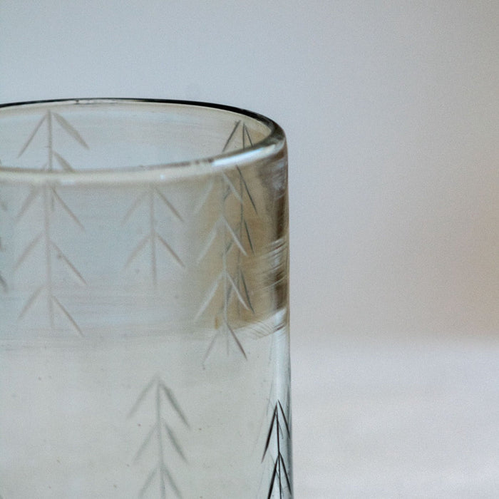 Hand-Etched Spikes Small Glass Tumbler