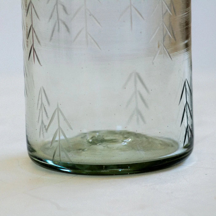 Hand-Etched Spikes Small Glass Tumbler