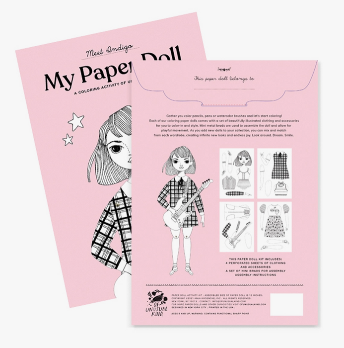 Coloring Paper Doll Kit