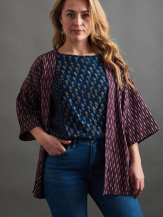 Plum Ikat Relaxed Jacket