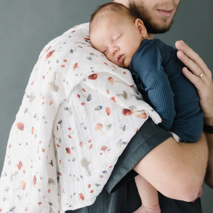 Mushrooms Cotton Muslin Swaddle Blanket