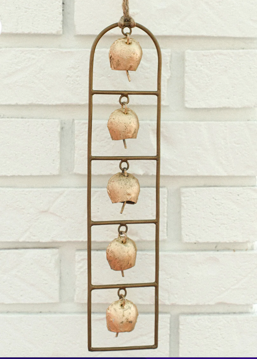 Rustic Bells Ladder Wall Hanging, Wind Chime - hand tuned