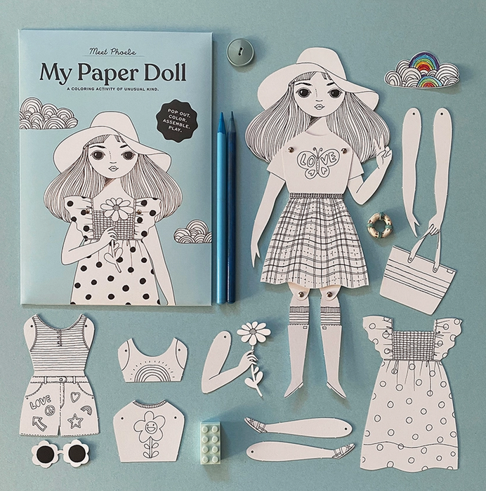 Coloring Paper Doll Kit