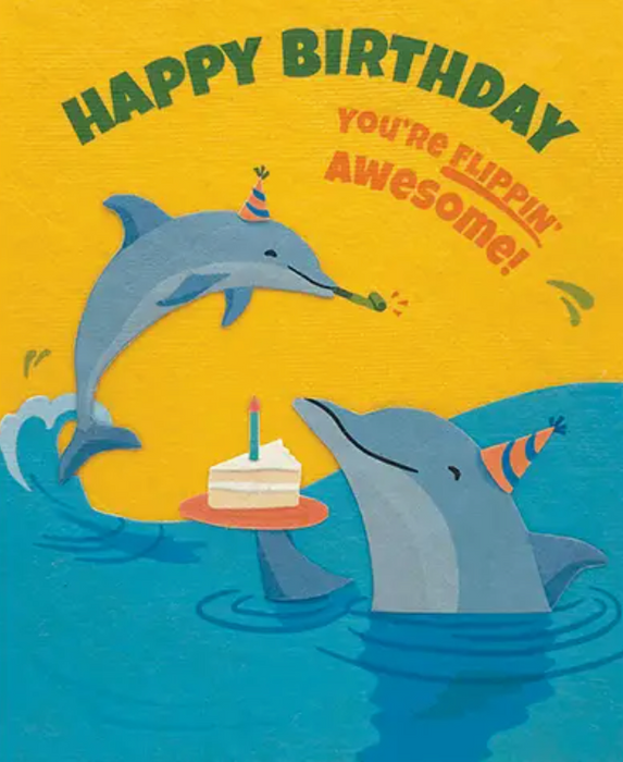 Flippin Dolphin Birthday Card