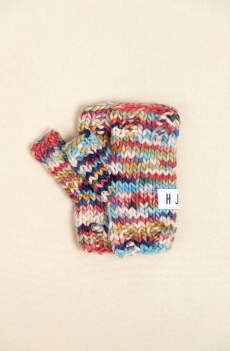 Hand-Painted Fingerless Chunky Mittens