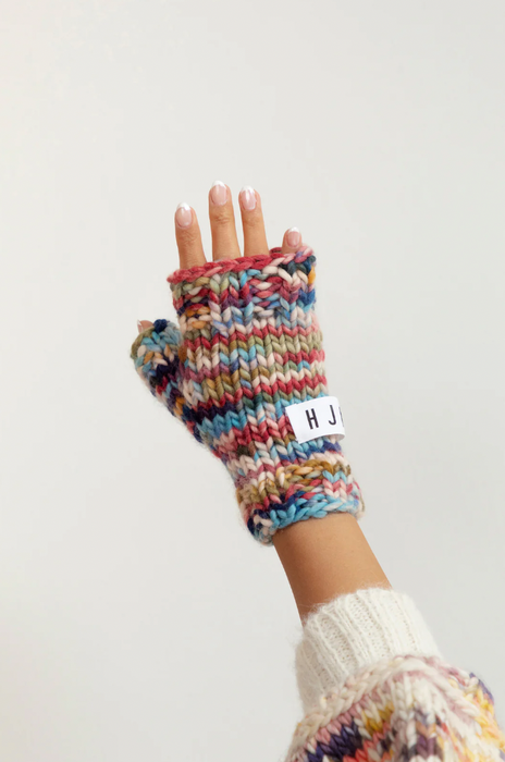 Hand-Painted Fingerless Chunky Mittens