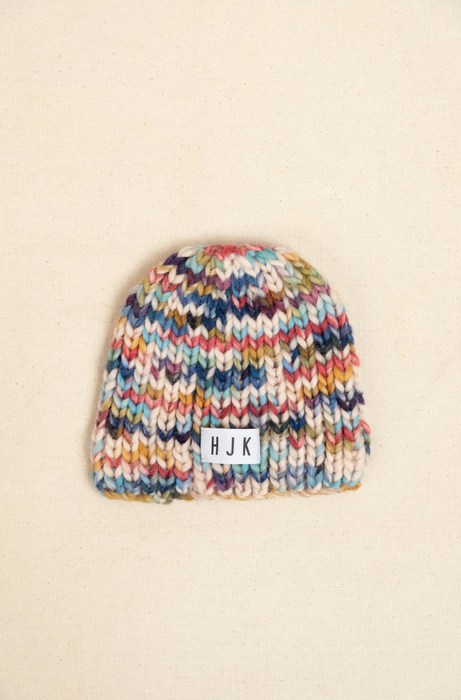 Hand-Painted Chunky Knit Beanie