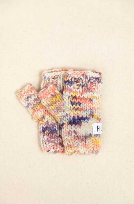 Hand-Painted Fingerless Chunky Mittens