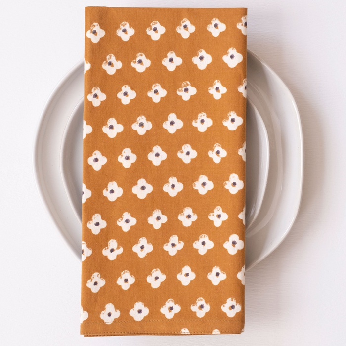 Suki Rust Block Printed Napkins - Set of 4