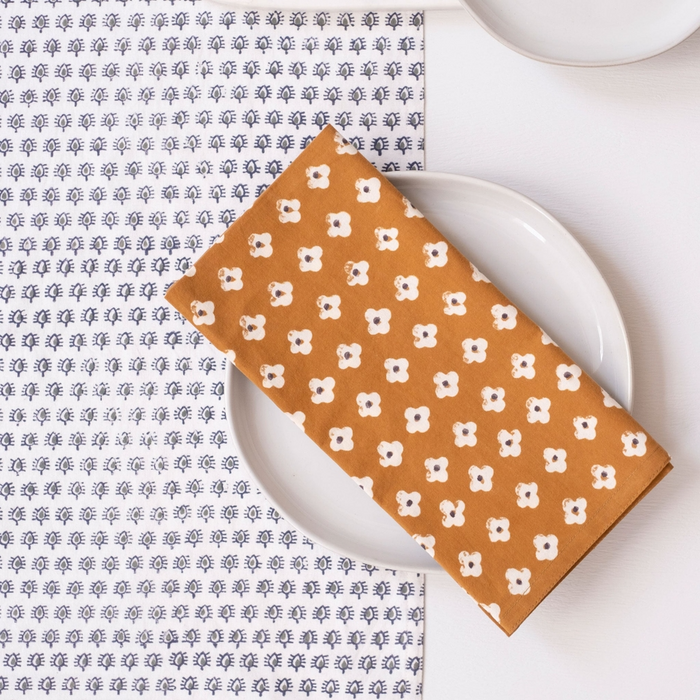 Suki Rust Block Printed Napkins - Set of 4