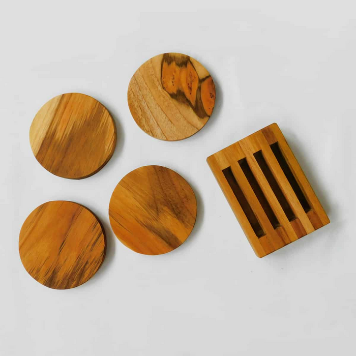 Teak Wood Coaster Set of 4
