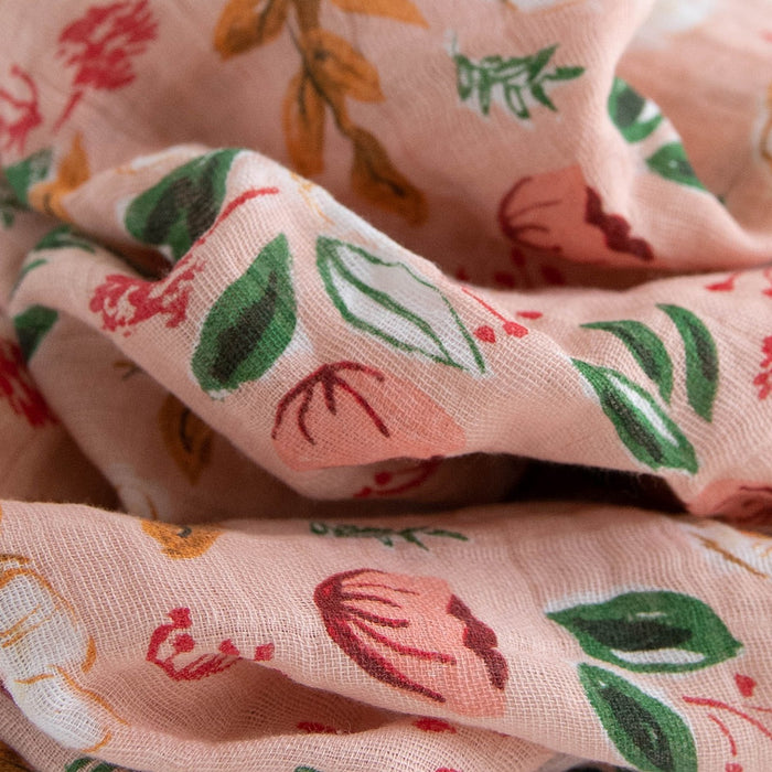 Vintage Floral Cotton Muslin Swaddle Blanket 3-Pack