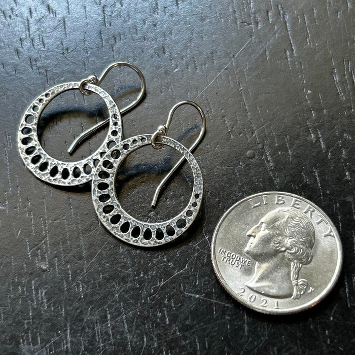 Tiny Sterling Silver Lotus Root Earrings