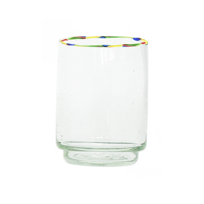 Multi-Colored Rim Medium Stacking Glass