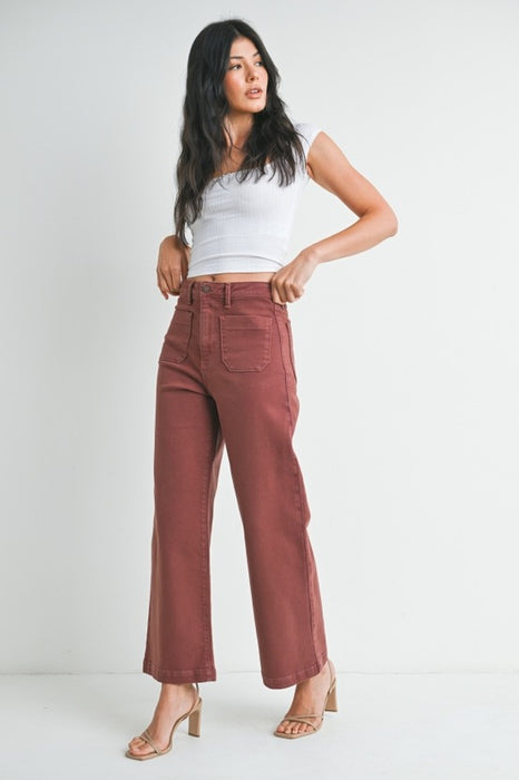 Patch Pocket Wide Leg Jean