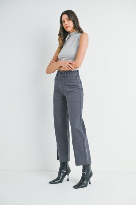 High Rise Utility Nautical Wide Leg Jean