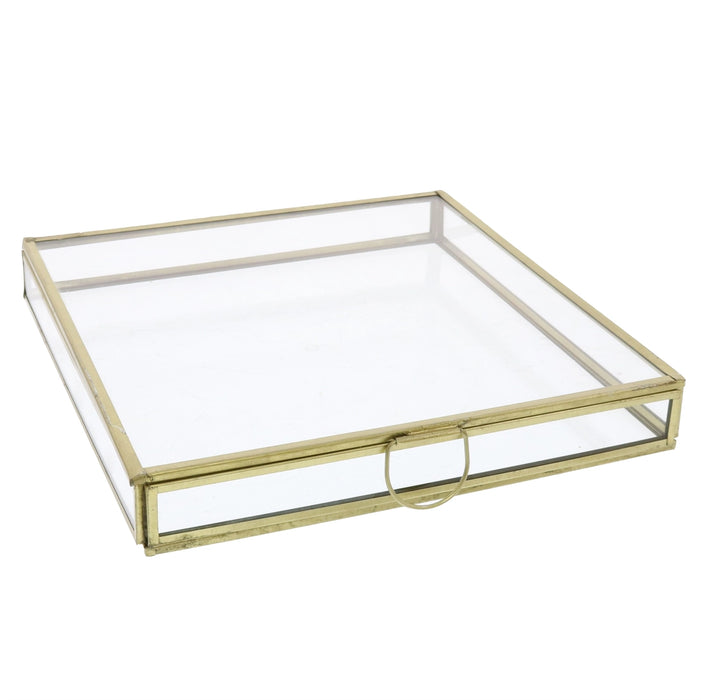 Brass Monroe Flat Square Box - Medium