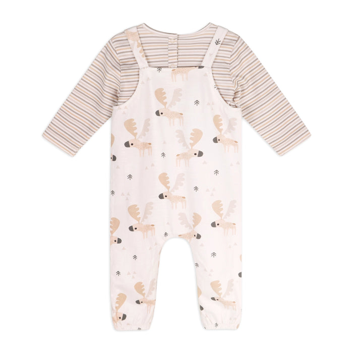 Organic Cotton Moose Baby Overall & Bodysuit Set