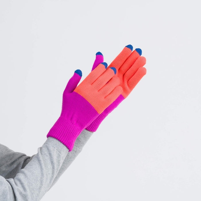 Colorblock Knit Touchscreen Gloves