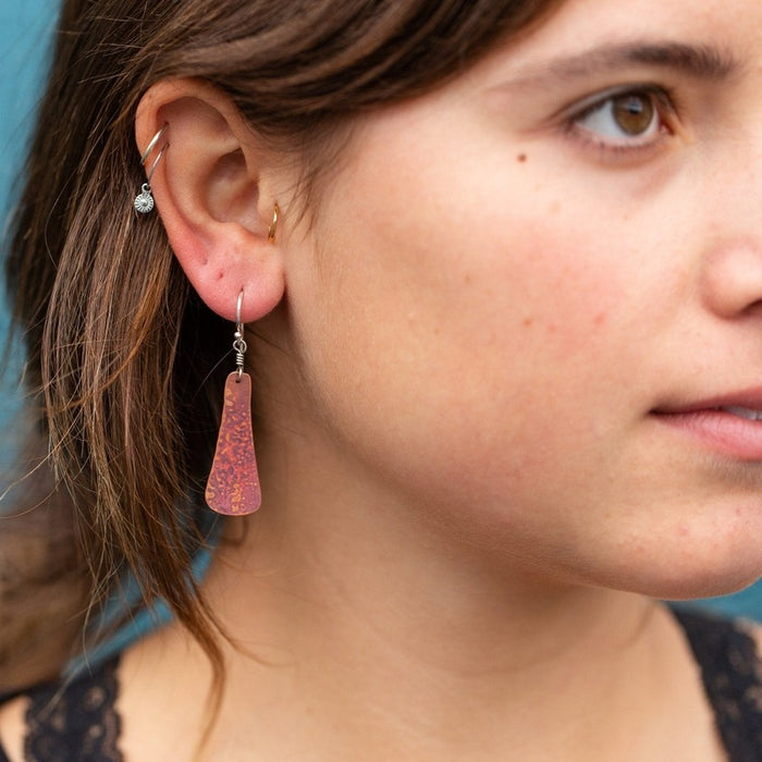 Small Copper Taper Earrings