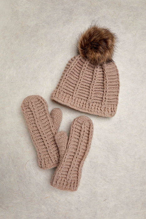 Brecken Tan Crochet Mittens