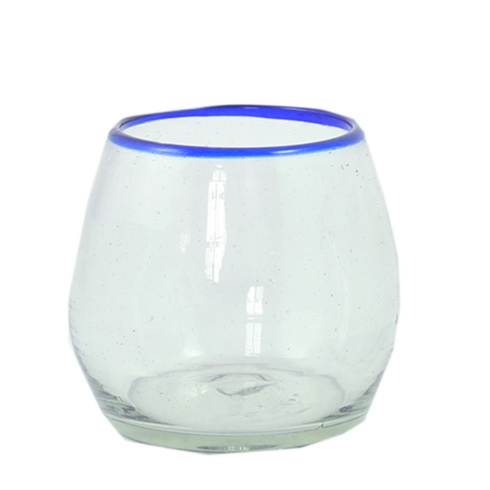 Colored Rim Roly Wine Glass