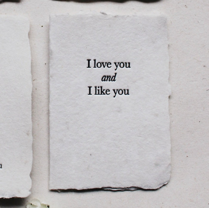 I Love You and I Like You Card