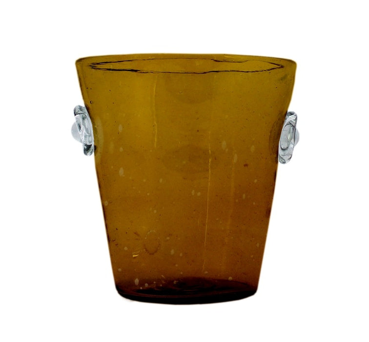 Amber Glass Ice Bucket