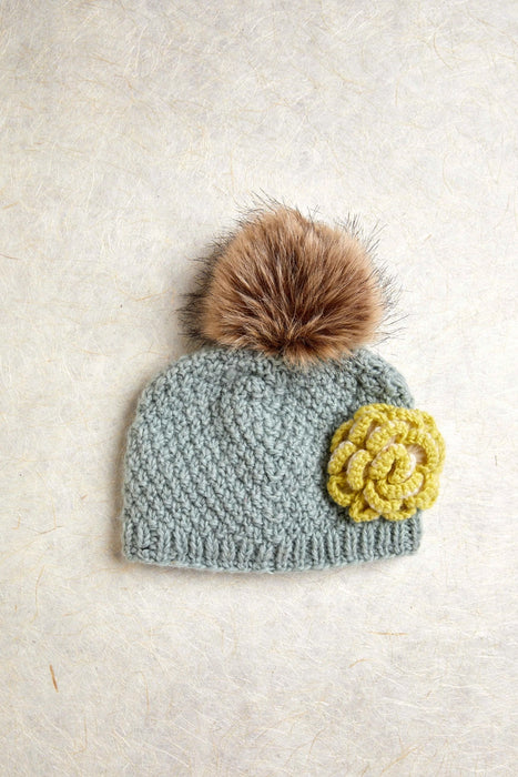 Kids Chantilly Sage Knit Beanie