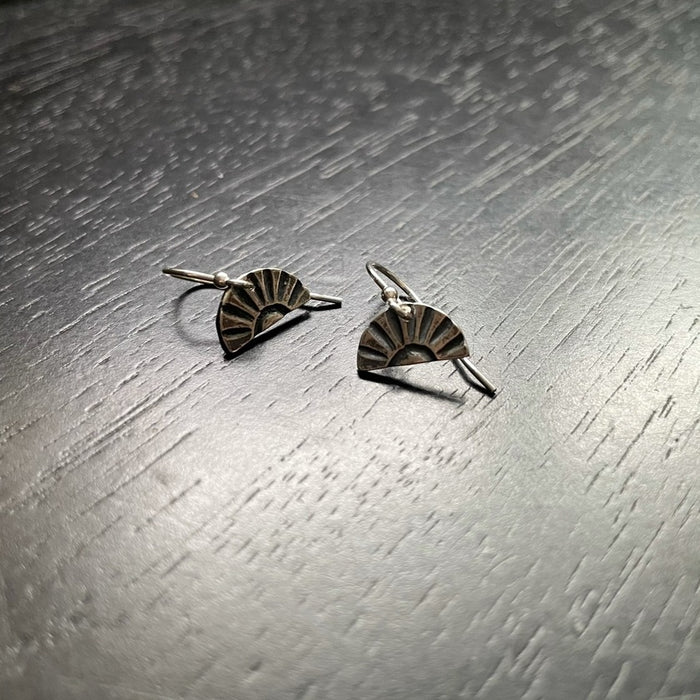 Tiny Silver Sunburst Earrings