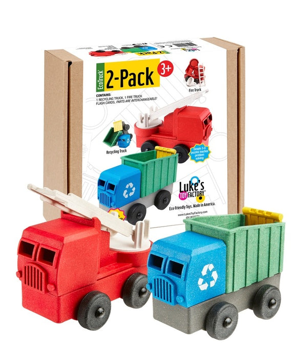 Fire & Recycling Truck 2-Pack