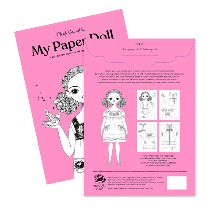 Coloring Paper Doll Kit