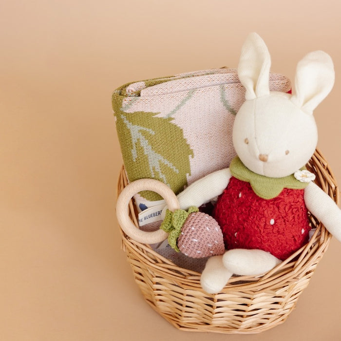 Strawberry Bunny Organic Cotton Blanket