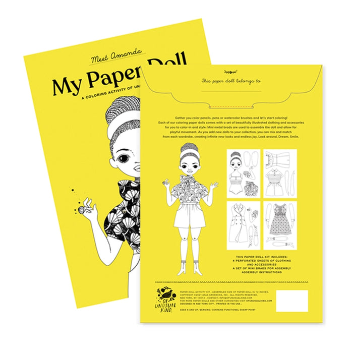 Coloring Paper Doll Kit