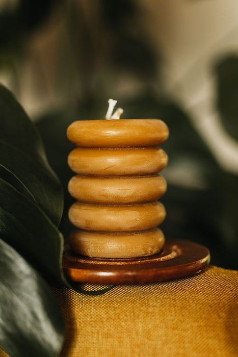 Groove Stacked Beeswax Candle
