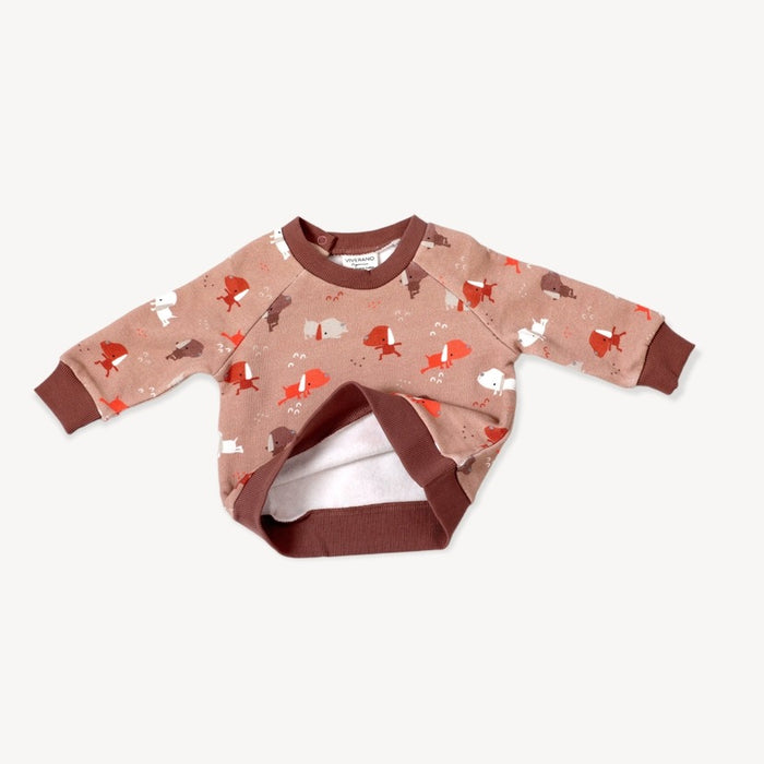 Organic Cotton Yoga Dog Fleece Baby Sweatshirt & Jogger Set