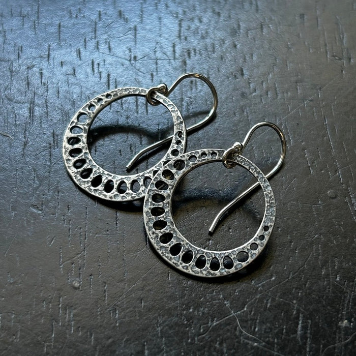 Tiny Sterling Silver Lotus Root Earrings