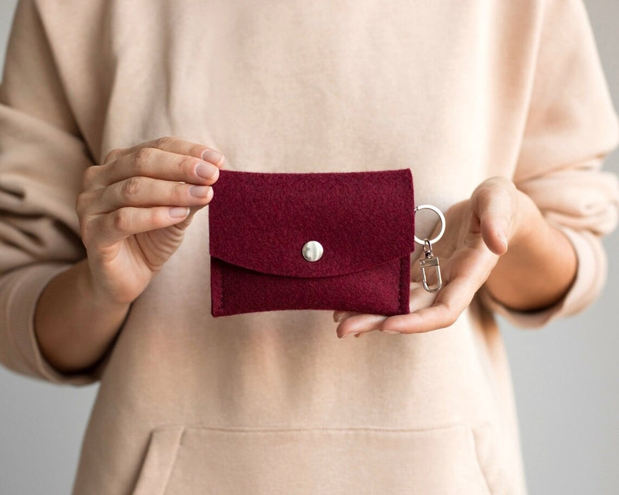 Wool Felt Buttoned Wallet