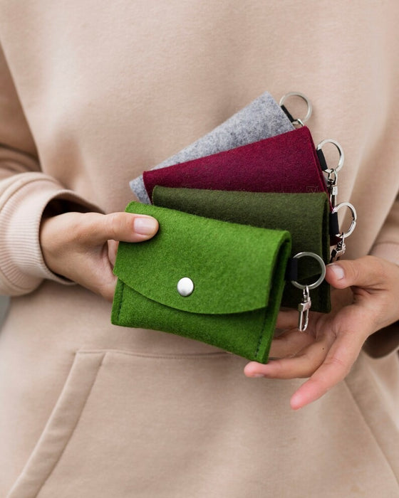 Wool Felt Buttoned Wallet