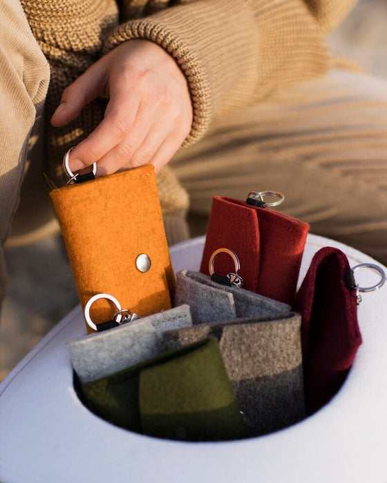 Wool Felt Buttoned Wallet