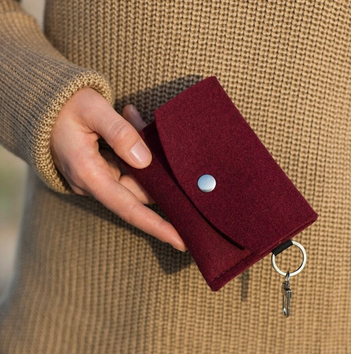 Wool Felt Buttoned Wallet