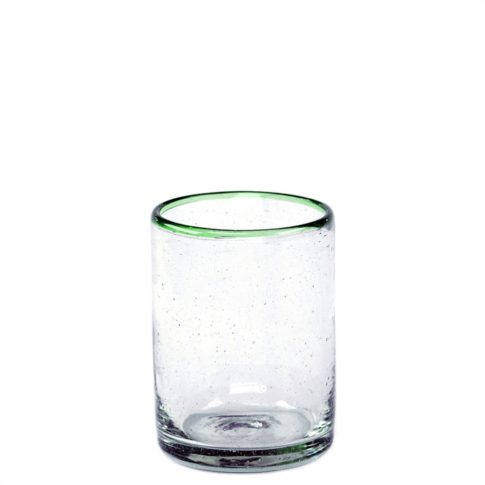 Green Rim Juice Glass