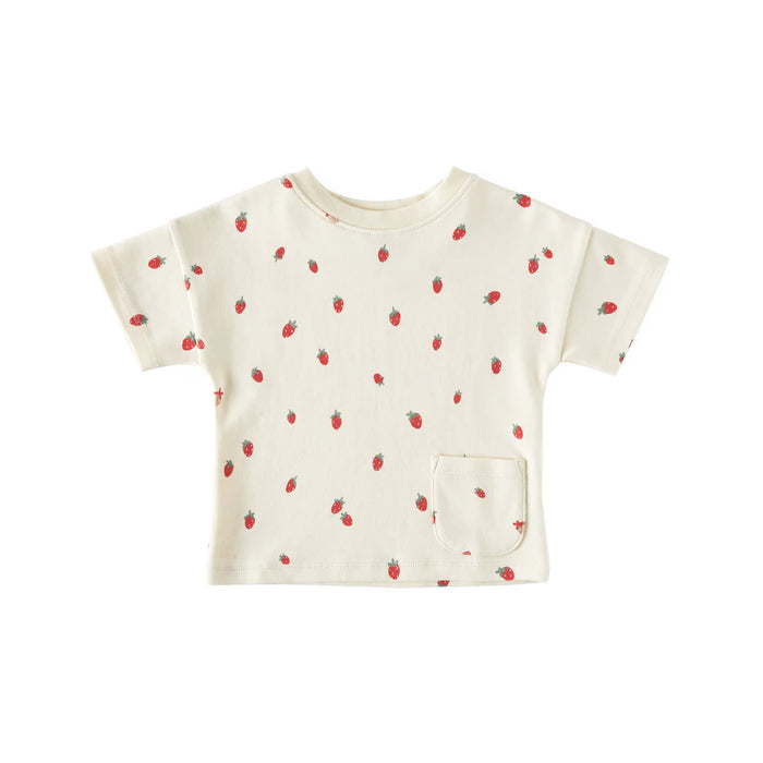 Strawberry Patch Pocket Dropped Shoulder T-Shirt