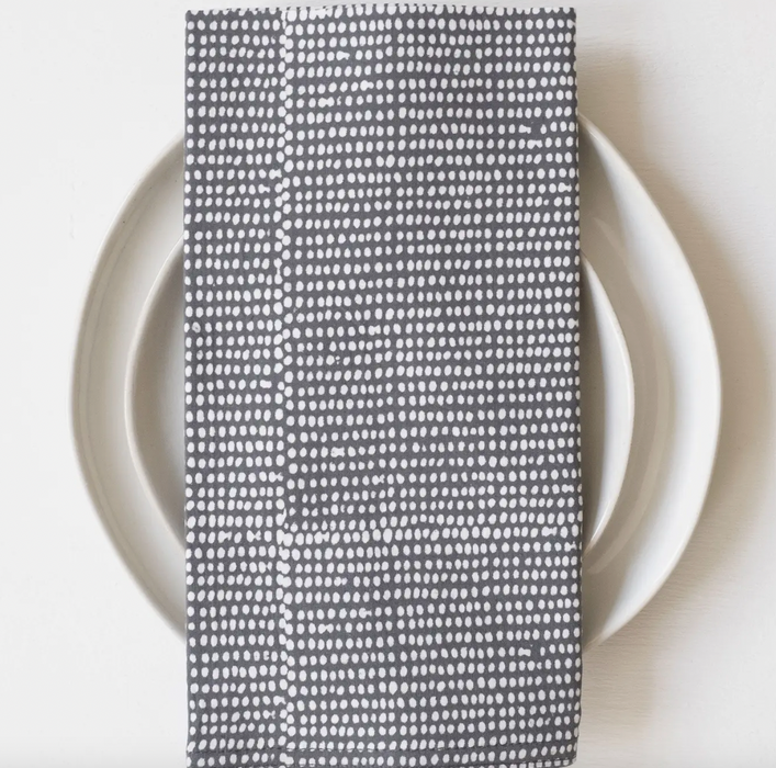 Tiny Dot Storm Block Printed Napkins - Set of 4