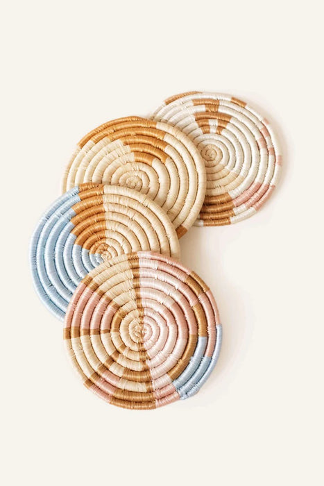 Mixed Abstract Neutral Coasters - Set of 4