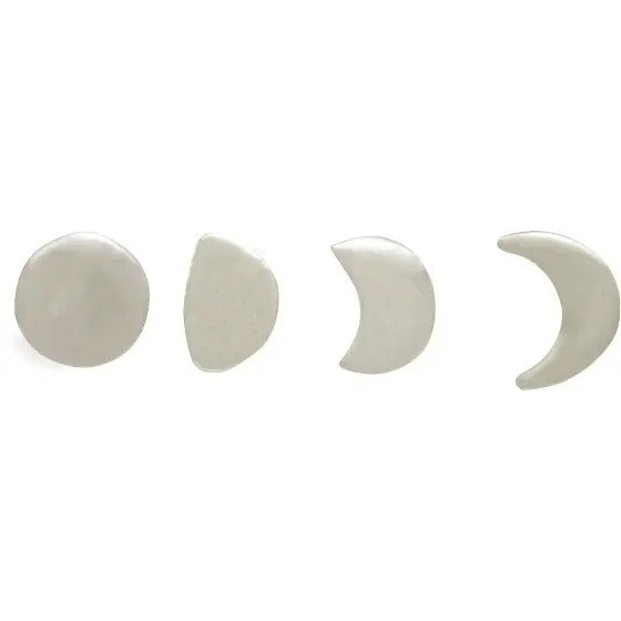 Moon Phase Set of 4 Post Earrings - Sterling Silver