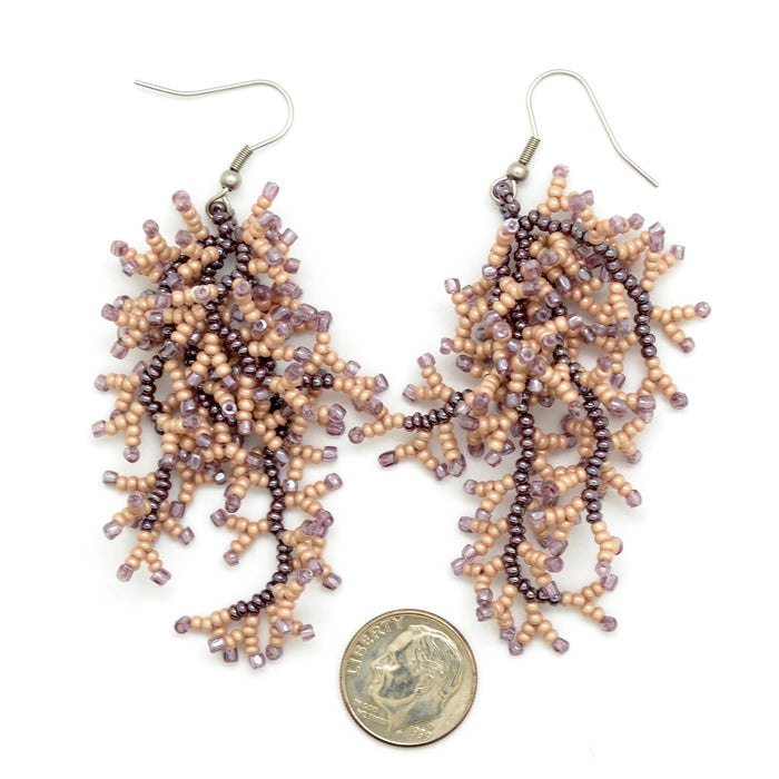 Coral Beaded Earrings