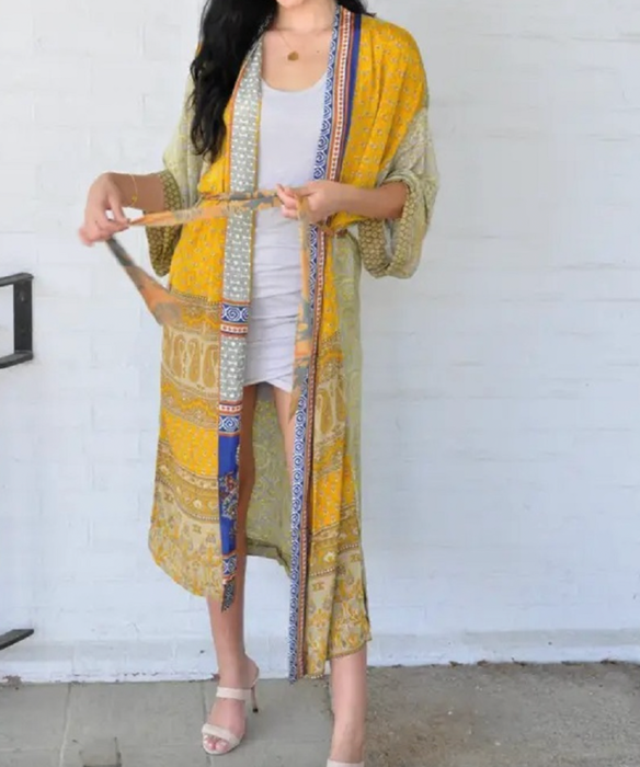 Grace Kimono - Upcycled Sari - Assort. Mixed Print