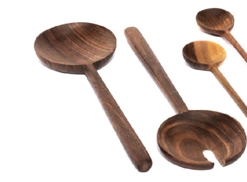 Set of 2 Round Spoons Serving Set