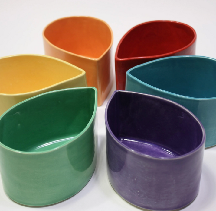 Colorful Ceramic Teardrop Bowl